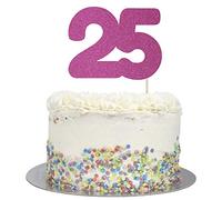 Large Number 25 Glitter Cake Topper (Hot Pink Glitter)