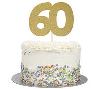 Large Number 60 Glitter Cake Topper (Gold Glitter)
