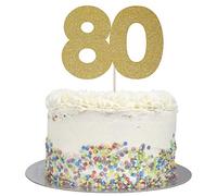 Large Number 80 Glitter Cake Topper (Gold Glitter)