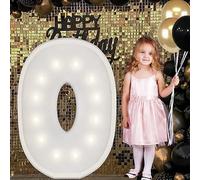 Large Number&Lettler Light Sign White With Decorative Foam Marquee Board 3ft Pre-cut For Party Birthday Celebration Anniversary Graduation(O,100cm/3.3ft)