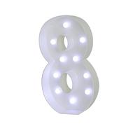 Large Number&Lettler Light Sign White With Decorative Foam Marquee Board 3ft Pre-cut For Party Birthday Celebration Anniversary Graduation(Number 8,100cm/3.3ft)
