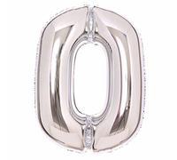 Amscan 9913063 - Silver Number 0 Large Foil Balloon - 25" x 35"