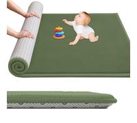 Large Nursery Carpets, Memory Foam Play Mat for Baby Non-Slip 3CM Thick 200 x 240 cm Children's Play Mat for Crawling Soft Play Tummy Time, Area Rug Playmat for Floor Living Room Tatami Grass Green