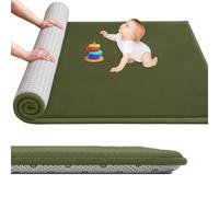 Large Nursery Carpets, Memory Foam Play Mat for Baby Non-Slip 3CM Thick 80 x 120 cm Children's Play Mat for Crawling Soft Play Tummy Time, Area Rug Playmat for Floor Living Room Tatami Army Green