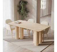 Large Oak Dining Table with Pillar Legs - Seats 4 - 6 - Gianna