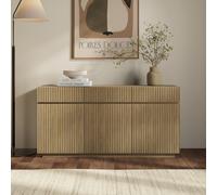 Large Oak Fluted Sideboard with Cupboards and Drawers - Hazel