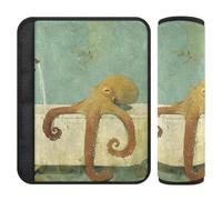 Large octopodes Vintage Bathtub car Shoulder Strap pad,Stop seat Belt Cutting into Neck,Cute Seatbelt Cover for SUV Auto Bag funda para cinturón de carro 2 Pack