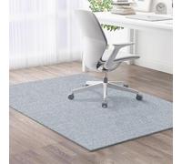 Large Office Chair Mat for Carpeted and Hardwood Floor Protector,6mm Thick Computer Gaming Chair Mat Anti-Slip Rolling Chairs Carpet for Wooden Floors (Light Grey,120x120cm)