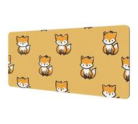 Large Office Desktop Mouse Pad, Cartoon Little Fox Non-Slip Lightweight Computer Mouse Pad 35.2" x 15.7"