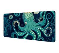 Large Office Desktop Mouse Pad, Cartoon Octopus Non-Slip Lightweight Computer Mouse Pad 35.2" x 15.7"