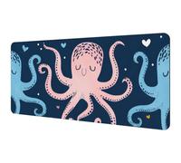 Large Office Desktop Mouse Pad, Cartoon Octopus Non-Slip Lightweight Computer Mouse Pad 35.2" x 15.7"
