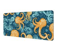 Large Office Desktop Mouse Pad, Cartoon Octopus Non-Slip Lightweight Computer Mouse Pad 35.2" x 15.7"