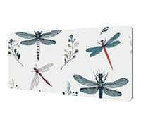 Large Office Desktop Mouse Pad, Dragonfly Painting Non-Slip Lightweight Computer Mouse Pad 35.2" x 15.7"