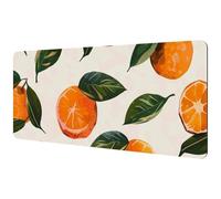 Large Office Desktop Mouse Pad, Hand-painted Orange Non-Slip Lightweight Computer Mouse Pad 35.2" x 15.7"