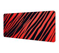 Large Office Desktop Mouse Pad, Red Zebra Stripes Non-Slip Lightweight Computer Mouse Pad 35.2" x 15.7"