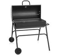 Gr8 Garden Large Portable Oil Drum Charcoal BBQ Cooking Grill Patio Barbecue Barbeque With Warming Rack Wheels Stand