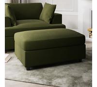 Large Olive Green Velvet Footstool - August