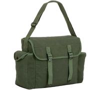 LARGE OLIVE MESSENGER BAG Heavy duty cotton canvas shoulder satchel Haversack