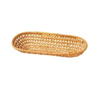 (large, One size) Rattan Woven Basket for Sundries Desktop Storage Organiser Oval Shaped Serving Plate Fashionable Home Accessory