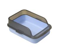 Large Open Cat Litter Tray - Easy to Clean Toilet for Kittens, Raised Edges, Anti-Splatter Cassette | High Facade Litter Box for Domestic Cats, Cat Box Cont
