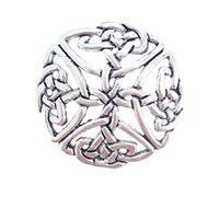 Large Open Celtic Knot Handcrafted in Solid Pewter In UK Lapel Pin Badge + 59mm Button Badge + Gift Bag