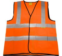 Large Orange Hi-Visibility Waistcoat For Road Workers - Safety Gear For Contractors