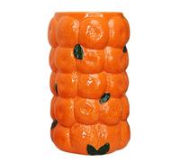 Large Orange Vase 27cm Ceramic Fruit Textured Tall Summer Flower Table Centrepiece