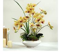 Large Orchid Simulation Flower Set Fake Flower Silk Flowers Phalaenopsis Bouquet Flower Arrangement Floral Decor for House Table Office Desk Decor (Color : C)