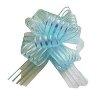 Large Organza Pull Bows 5 Pack Light Blue Pull Bows Gift Wrapping Decoration Bow 50mm Pulled Bow Ribbons Gift Bows for Present Wedding Car Gift Baskets Present Wrapping Flower Birthday Present Ties.