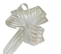 Large Organza Pull Bows 5 Pack White Pull Bows Gift Wrapping Decoration Bow 50mm Pulled Bow Ribbons Gift Bows for Present Wedding Car Gift Baskets Present Wrapping Flower Birthday Present Ties.