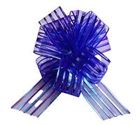Large Organza Pull Bows 5 Packs Pull Bows Gift Wrapping Decoration Bow 50mm Blue Pulled Bow Ribbons Gift Bows for Present Wedding Car Gift Baskets Present Wrapping Flower Birthday Present Ties.