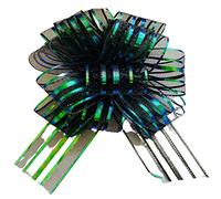 Large Organza Pull Bows 5 Packs Pull Bows Gift Wrapping Decoration Bow 50mm Green Pulled Bow Ribbons Gift Bows for Present Wedding Car Gift Baskets Present Wrapping Flower Birthday Present Ties.