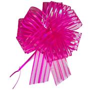 Large Organza Pull Bows 5 Packs Pull Bows Gift Wrapping Decoration Bow 50mm Hot Pink Pulled Bow Ribbons Gift Bows for Present Wedding Car Gift Baskets Present Wrapping Flower Birthday Present Ties.