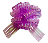 Large Organza Pull Bows 5 Packs Pull Bows Gift Wrapping Decoration Bow 50mm Purple Pulled Bow Ribbons Gift Bows for Present Wedding Car Gift Baskets Present Wrapping Flower Birthday Present Ties.