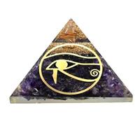 Large Orgone Pyramid | Amethyst Pyramid Crystal | Eye of Horus Orgonite Pyramid | Organ Pyramids Positive Energy Healing