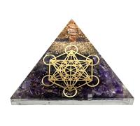 Large Orgone Pyramid | Amethyst Pyramid Crystal | Metatron Orgonite Pyramid | Organ Pyramids Positive Energy Healing