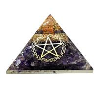 Large Orgone Pyramid | Amethyst Pyramid Crystal | Pentacle Orgonite Pyramid | Organ Pyramids Positive Energy Healing