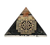Large Orgone Pyramid | Black Tourmaline Pyramid Crystal | Sri Yantra Orgonite Pyramid | Organ Pyramids Positive Energy Healing