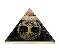 Large Orgone Pyramid | Black Tourmaline Pyramid Crystal | Tree of Life Orgonite Pyramid | Organ Pyramids Positive Energy Healing