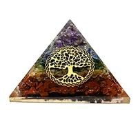 Large Orgone Pyramid | Natural Seven Chakra Pyramid Crystal | Orgonite Pyramid Tree of Life Vintage | Healing by Positive Energy of Organs Pyramids
