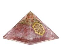 Large Orgone Pyramid | Rose Quartz Pyramid Crystal | Lotus Flower of Life Orgonite Pyramid | Organ Pyramids Positive Energy Healing