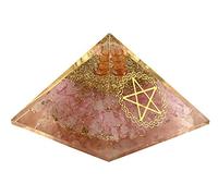 Large Orgone Pyramid | Rose Quartz Pyramid Crystal | Pentacle Orgonite Pyramid | Organ Pyramids Positive Energy Healing