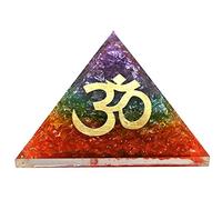 Large Orgone Pyramid | Seven Chakra Onxy Pyramid Crystal | Orgonite Pyramid | Healing by Positive Energy of Organs Pyramids (OM (BIG))