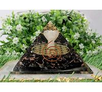 Large Orgone Pyramid | Shungite Pyramid Crystal | Crystal Angel with Flower of Life Orgonite Pyramid | Organ Pyramids Positive Energy Healing