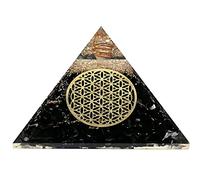 Large Orgone Pyramid | Shungite Pyramid Crystal | Flower of Life Orgonite Pyramid | Organ Pyramids Positive Energy Healing