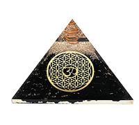 Large Orgone Pyramid | Shungite Pyramid Crystal | OM with Flower of Life Orgonite Pyramid | Organ Pyramids Positive Energy Healing