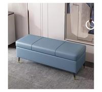 Large Ottoman Storage Bench, Faux Leather Lift Top Storage Chest, Rectangular Upholstered Footstool for Bedroom, Living Room, Entryway