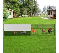 Large Outdoor Chicken Coop with Steel Mesh Playpen, Triangular Structure Chicken Coop with Waterproof and UV Protection Cover, Ground Pegs, for Hens, Rabbits and Small Animals (300 x 60 x 70 cm)