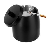 Large Outdoor Cigarette Ashtray with Lid Smokeless Stainless Steel Ash Trays Covered Windproof Smell Proof Ashtrays for Outside Patio Home Odorless Office Tabletop