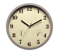 Large Outdoor Clock Waterproof Vintage Wall Clock with Thermometer Hygrometer Decorative Garden Patio Deck Pool Living Room Bedroom Garage Gym Home